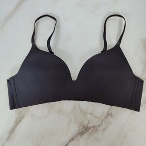 Sophie B. by Rene Rofe Black Lined Molded Cups Wireless Bra Bralette, Sz 34B